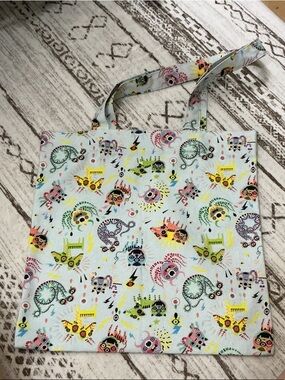 Gucci Light Blue Kids Tote with Colorful Monster Print